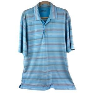 Nike Golf Fit Dry Polo Short Sleeve Shirt Men's Size Medium Blue Stipe